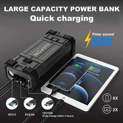 AVAPOW A18 Car Battery Jump Starter 2000A Peak Battery Capacity