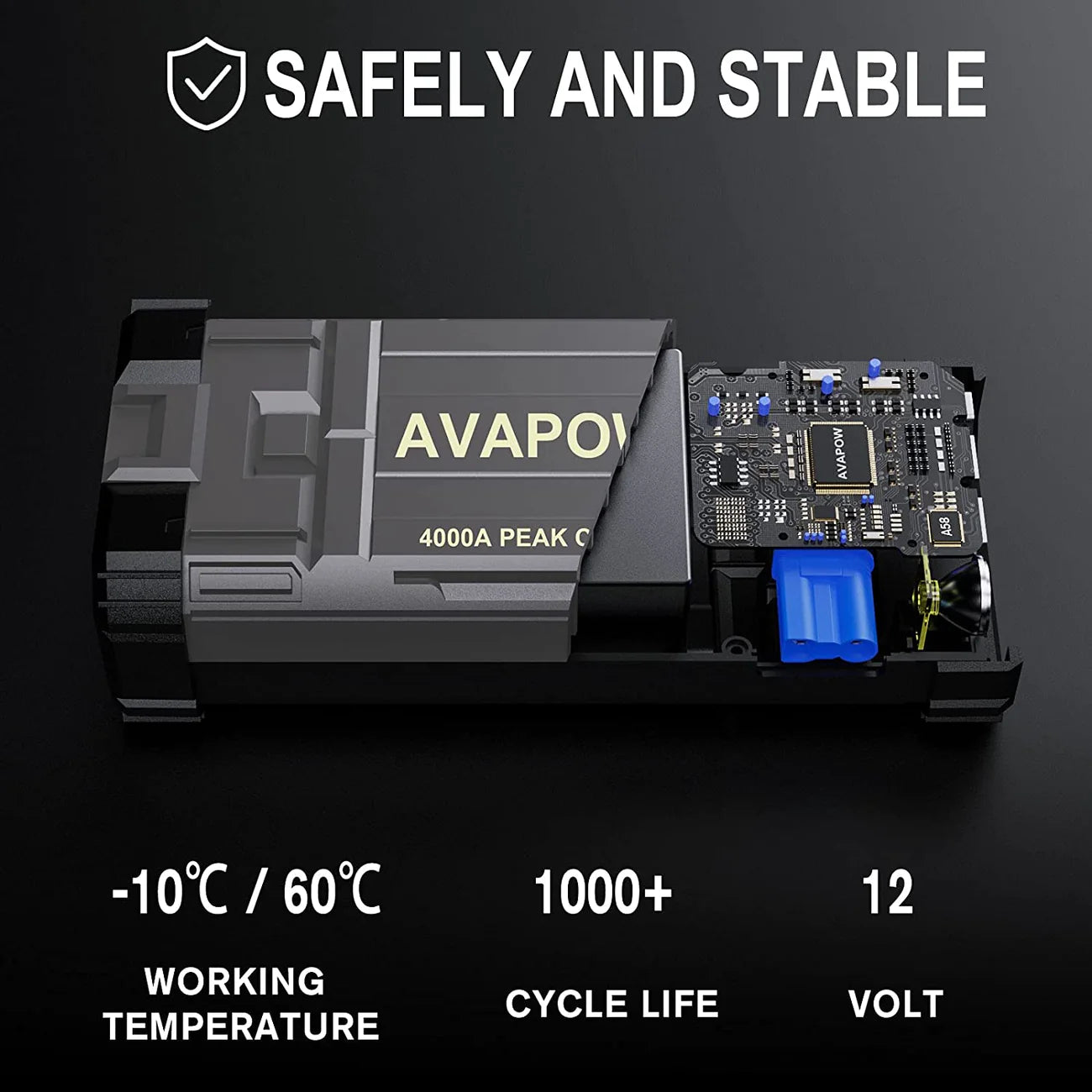 AVAPOW A58 Car Battery Jump Starter 4000A Peak Battery Capacity