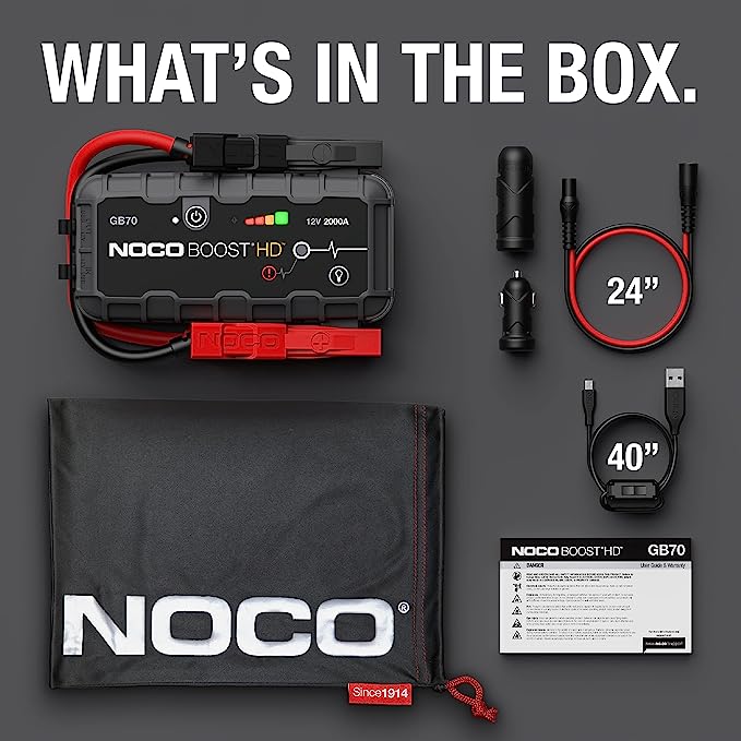 NOCO GB70 Boost HD 2000A UltraSafe Car Battery Jump Starter