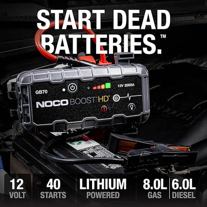 NOCO GB70 Boost HD 2000A UltraSafe Car Battery Jump Starter