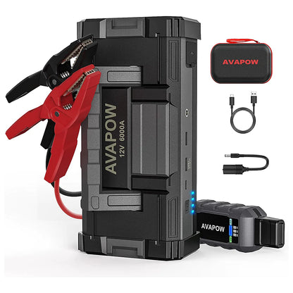 AVAPOW A68 Car Battery Jump Starter 6000A Peak Battery Capacity