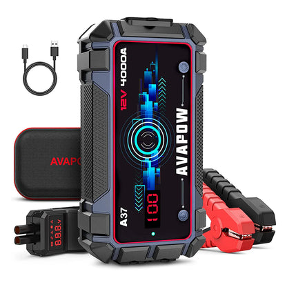 AVAPOW A37 Car Battery Jump Starter 4000A Peak Battery Capacity